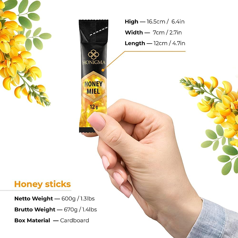 Pure Ukrainian Acacia Honey Sticks Box 600g (50x12g)