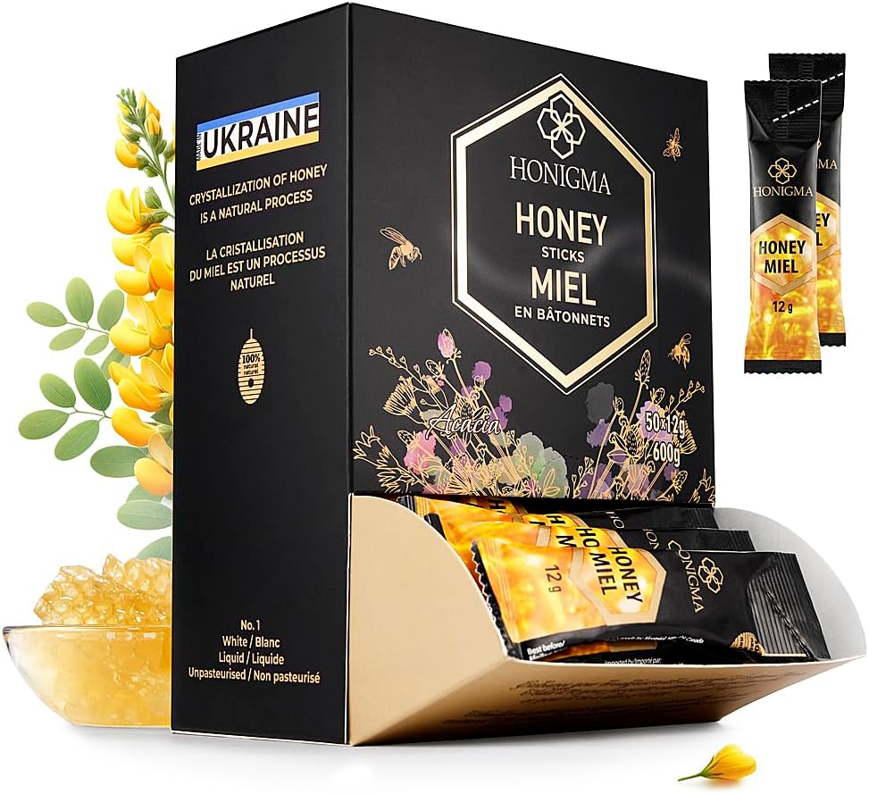 Pure Ukrainian Acacia Honey Sticks Box 600g (50x12g)