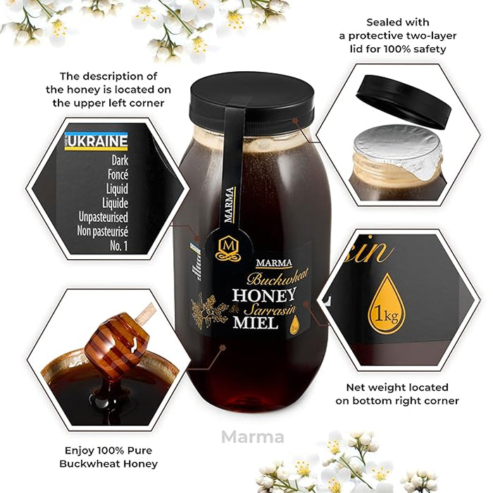 Pure Ukrainian Buckwheat Honey 1kg