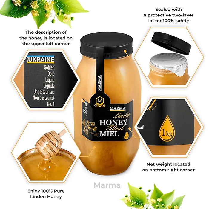 Pure Ukrainian Linden Honey 1kg