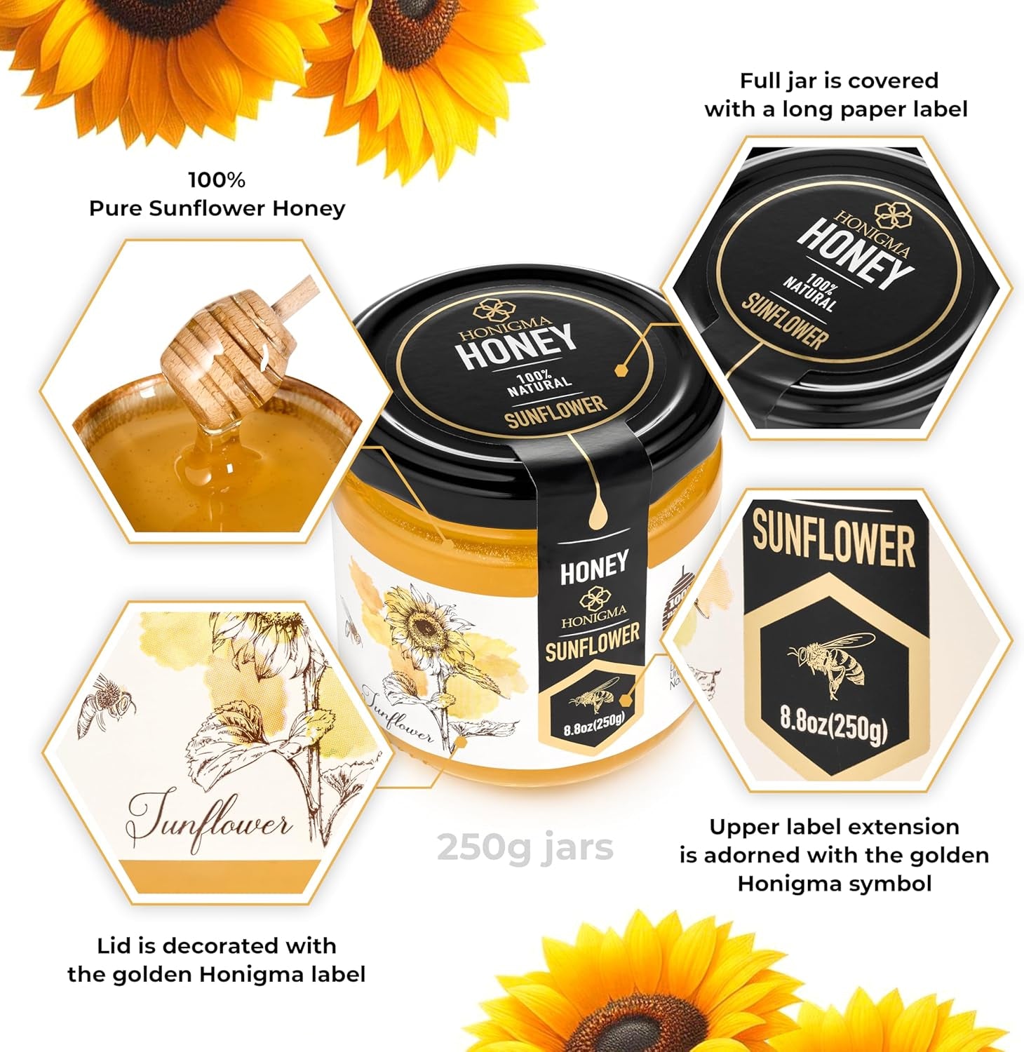 Pure Ukrainian Sunflower Honey 250g