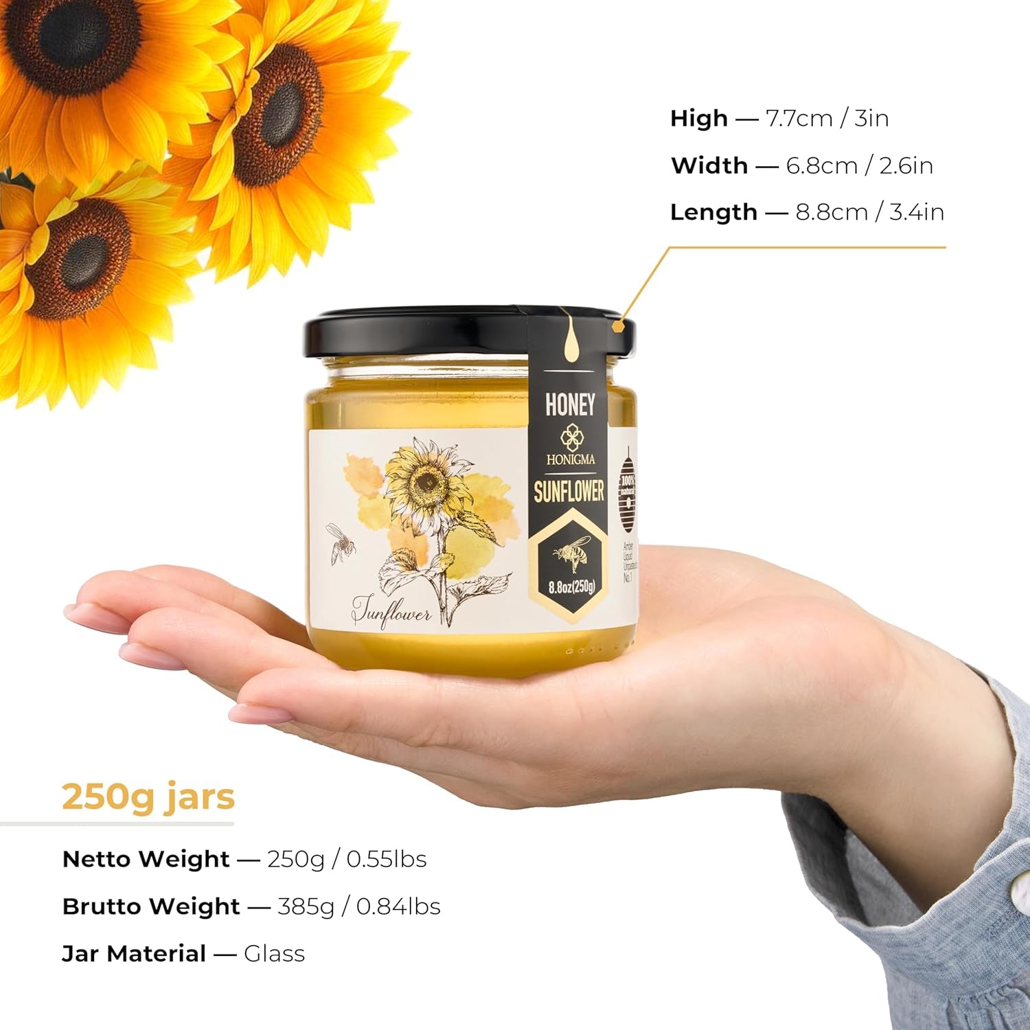 Pure Ukrainian Sunflower Honey 250g