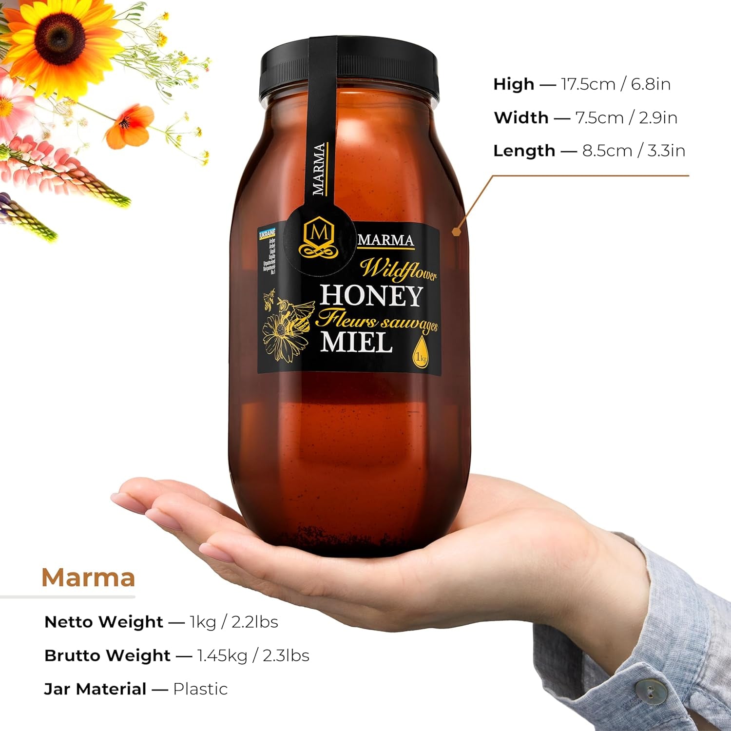 Pure Ukrainian Wildflower Honey 1kg